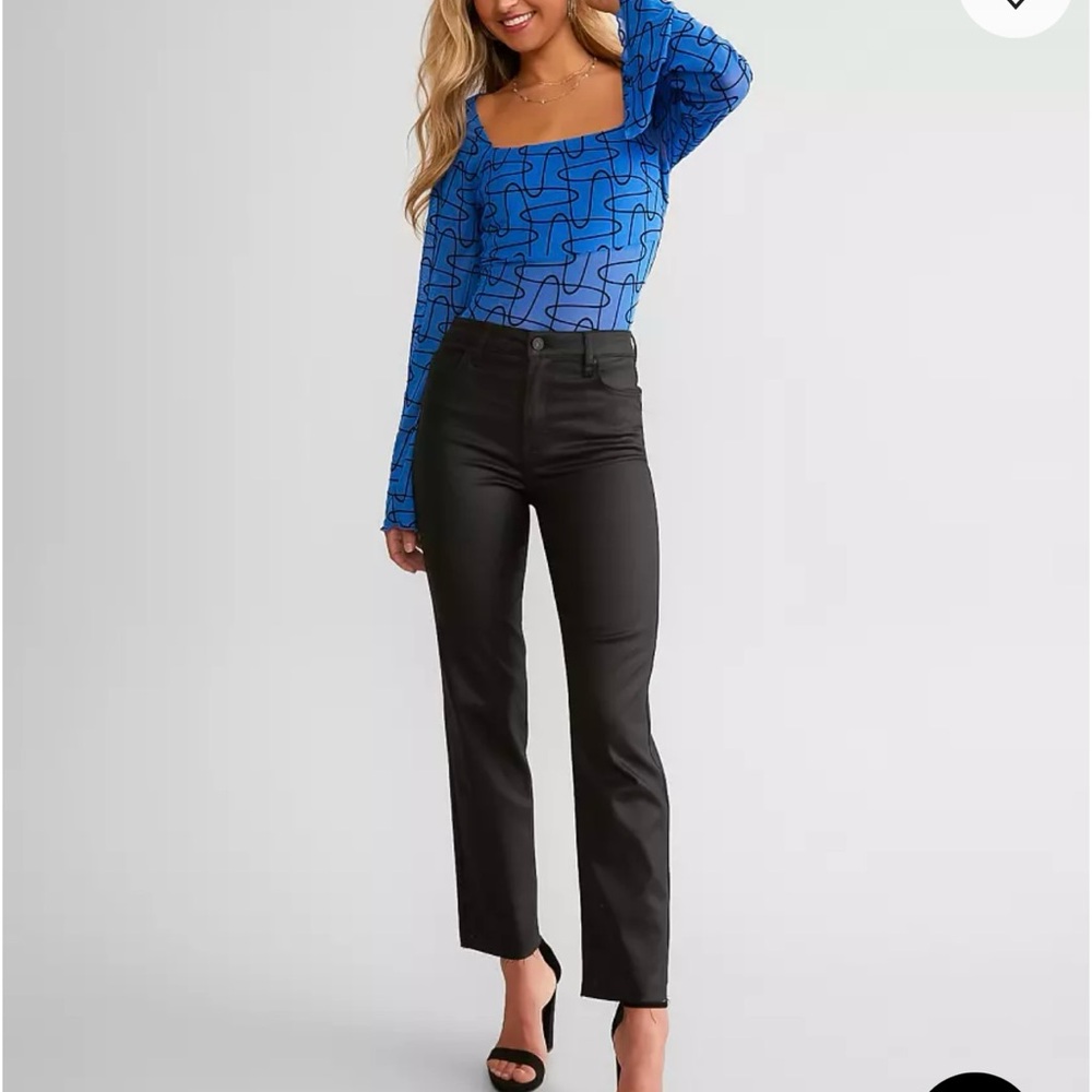 HIDDEN Tracey Cropped Straight Stretch Coated Pant Size 25 Inseam 28